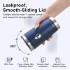 20 oz Coffee Tumbler – Insulated Stainless Steel Travel Mug for Hot/Cold, Spill Proof with BPA-Free Detachable Lid, Coffee Cup Fits Most Car holder, Includes Chic Stickers, Indigo/Black(Navy Blue)