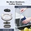 20 oz Coffee Tumbler – Insulated Stainless Steel Travel Mug for Hot/Cold, Spill Proof with BPA-Free Detachable Lid, Coffee Cup Fits Most Car holder, Includes Chic Stickers, Indigo/Black(Navy Blue)