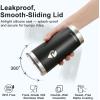 20 oz Coffee Tumbler – Insulated Stainless Steel Travel Mug for Hot/Cold, Spill Proof with BPA-Free Detachable Lid, Coffee Cup Fits Most Car holder, Includes Chic Stickers, Indigo/Black(Magic Black)
