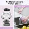 20 oz Coffee Tumbler – Insulated Stainless Steel Travel Mug for Hot/Cold, Spill Proof with BPA-Free Detachable Lid, Coffee Cup Fits Most Car holder, Includes Chic Stickers, Indigo/Black(Light Purple)