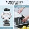 20 oz Coffee Tumbler – Insulated Stainless Steel Travel Mug for Hot/Cold, Spill Proof with BPA-Free Detachable Lid, Coffee Cup Fits Most Car holder, Includes Chic Stickers, Indigo/Black(Magic Black)