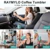 20 oz Coffee Tumbler – Insulated Stainless Steel Travel Mug for Hot/Cold, Spill Proof with BPA-Free Detachable Lid, Coffee Cup Fits Most Car holder, Includes Chic Stickers, Indigo/Black(Seafoam)