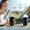 20 oz Coffee Tumbler – Insulated Stainless Steel Travel Mug for Hot/Cold, Spill Proof with BPA-Free Detachable Lid, Coffee Cup Fits Most Car holder, Includes Chic Stickers, Indigo/Black(Magic Black)
