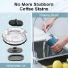 20 oz Coffee Tumbler – Insulated Stainless Steel Travel Mug for Hot/Cold, Spill Proof with BPA-Free Detachable Lid, Coffee Cup Fits Most Car holder, Includes Chic Stickers, Indigo/Black(Indigo/Black)