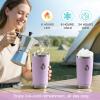 20 oz Coffee Tumbler – Insulated Stainless Steel Travel Mug for Hot/Cold, Spill Proof with BPA-Free Detachable Lid, Coffee Cup Fits Most Car holder, Includes Chic Stickers, Indigo/Black(Light Purple)