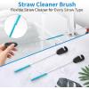 Bottle Brush Cleaner with Straw Brush, 3-in-1 Long Handle Water Bottle Cleaner Brush Set, Cleaning for Narrow Neck Bottles, Sport Bottles, Baby Bottles, Tumblers Mugs, Straw Lids and Straws