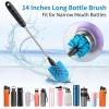 Bottle Brush Cleaner with Straw Brush, 3-in-1 Long Handle Water Bottle Cleaner Brush Set, Cleaning for Narrow Neck Bottles, Sport Bottles, Baby Bottles, Tumblers Mugs, Straw Lids and Straws