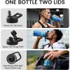 Insulated Water Bottle 64 oz, Triple Wall Vacuum Stainless Steel (Cold for 48 Hrs), Leak Proof & Non-BPA, Half Gallon Water Flask Jug with Paracord Handle & Straw Spout Lids(Aurora-Blue)
