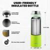 Insulated Water Bottle 64 oz, Triple Wall Vacuum Stainless Steel (Cold for 48 Hrs), Leak Proof & Non-BPA, Half Gallon Water Flask Jug with Paracord Handle & Straw Spout Lids(Ombre Green)
