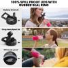 Insulated Water Bottle 64 oz, Triple Wall Vacuum Stainless Steel (Cold for 48 Hrs), Leak Proof & Non-BPA, Half Gallon Water Flask Jug with Paracord Handle & Straw Spout Lids(Ombre Pink)