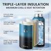 Insulated Water Bottle 64 oz, Triple Wall Vacuum Stainless Steel (Cold for 48 Hrs), Leak Proof & Non-BPA, Half Gallon Water Flask Jug with Paracord Handle & Straw Spout Lids(Starry Sky-Indigo/Black)