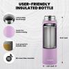 Insulated Water Bottle 64 oz, Triple Wall Vacuum Stainless Steel (Cold for 48 Hrs), Leak Proof & Non-BPA, Half Gallon Water Flask Jug with Paracord Handle & Straw Spout Lids(Lilac)