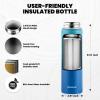 Insulated Water Bottle 64 oz, Triple Wall Vacuum Stainless Steel (Cold for 48 Hrs), Leak Proof & Non-BPA, Half Gallon Water Flask Jug with Paracord Handle & Straw Spout Lids(Cyan Blue)