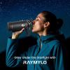 Insulated Water Bottle 64 oz, Triple Wall Vacuum Stainless Steel (Cold for 48 Hrs), Leak Proof & Non-BPA, Half Gallon Water Flask Jug with Paracord Handle & Straw Spout Lids(Starry Sky-Black)