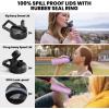 Insulated Water Bottle 64 oz, Triple Wall Vacuum Stainless Steel (Cold for 48 Hrs), Leak Proof & Non-BPA, Half Gallon Water Flask Jug with Paracord Handle & Straw Spout Lids(Lilac)