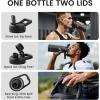Insulated Water Bottle 64 oz, Triple Wall Vacuum Stainless Steel (Cold for 48 Hrs), Leak Proof & Non-BPA, Half Gallon Water Flask Jug with Paracord Handle & Straw Spout Lids(Starry Sky-Black)
