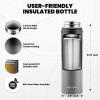 Insulated Water Bottle 64 oz, Triple Wall Vacuum Stainless Steel (Cold for 48 Hrs), Leak Proof & Non-BPA, Half Gallon Water Flask Jug with Paracord Handle & Straw Spout Lids(Dark Gray)