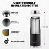 Insulated Water Bottle 64 oz, Triple Wall Vacuum Stainless Steel (Cold for 48 Hrs), Leak Proof & Non-BPA, Half Gallon Water Flask Jug with Paracord Handle & Straw Spout Lids(Ombre: White/Black)