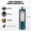 Insulated Water Bottle 64 oz, Triple Wall Vacuum Stainless Steel (Cold for 48 Hrs), Leak Proof & Non-BPA, Half Gallon Water Flask Jug with Paracord Handle & Straw Spout Lids(Dark Green)