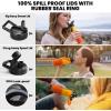 Insulated Water Bottle 64 oz, Triple Wall Vacuum Stainless Steel (Cold for 48 Hrs), Leak Proof & Non-BPA, Half Gallon Water Flask Jug with Paracord Handle & Straw Spout Lids(Ombre Orange)