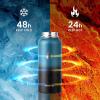 Insulated Water Bottle 64 oz, Triple Wall Vacuum Stainless Steel (Cold for 48 Hrs), Leak Proof & Non-BPA, Half Gallon Water Flask Jug with Paracord Handle & Straw Spout Lids(Starry Sky-Indigo/Black)