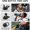 Insulated Water Bottle 64 oz, Triple Wall Vacuum Stainless Steel (Cold for 48 Hrs), Leak Proof & Non-BPA, Half Gallon Water Flask Jug with Paracord Handle & Straw Spout Lids(Starry Sky-Indigo/Black)