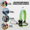 Insulated Water Bottle 64 oz, Triple Wall Vacuum Stainless Steel (Cold for 48 Hrs), Leak Proof & Non-BPA, Half Gallon Water Flask Jug with Paracord Handle & Straw Spout Lids(Ombre Green)