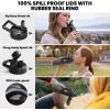 Insulated Water Bottle 64 oz, Triple Wall Vacuum Stainless Steel (Cold for 48 Hrs), Leak Proof & Non-BPA, Half Gallon Water Flask Jug with Paracord Handle & Straw Spout Lids(Dark Gray)