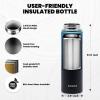 Insulated Water Bottle 64 oz, Triple Wall Vacuum Stainless Steel (Cold for 48 Hrs), Leak Proof & Non-BPA, Half Gallon Water Flask Jug with Paracord Handle & Straw Spout Lids(Indigo/Black)
