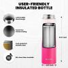 Insulated Water Bottle 64 oz, Triple Wall Vacuum Stainless Steel (Cold for 48 Hrs), Leak Proof & Non-BPA, Half Gallon Water Flask Jug with Paracord Handle & Straw Spout Lids(Ombre Pink)