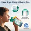 Kids Water Bottle, Toddler Stainless Steel Insulated Hydro Small Flask with Straw & Silicone Boot, Boys/Girls Small Water Bottle for School, 100% Leakproof & BPA Free & Keep Cold for 24 Hours(Green Combination)