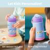 Kids Water Bottle, Toddler Stainless Steel Insulated Hydro Small Flask with Straw & Silicone Boot, Boys/Girls Small Water Bottle for School, 100% Leakproof & BPA Free & Keep Cold for 24 Hours(Light Blue Combination)