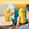 Kids Water Bottle, Toddler Stainless Steel Insulated Hydro Small Flask with Straw & Silicone Boot, Boys/Girls Small Water Bottle for School, 100% Leakproof & BPA Free & Keep Cold for 24 Hours(Golden Yellow Combination)