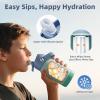 Kids Water Bottle, Toddler Stainless Steel Insulated Hydro Small Flask with Straw & Silicone Boot, Boys/Girls Small Water Bottle for School, 100% Leakproof & BPA Free & Keep Cold for 24 Hours(Cyan Combination)