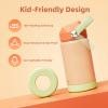 Kids Water Bottle, Toddler Stainless Steel Insulated Hydro Small Flask with Straw & Silicone Boot, Boys/Girls Small Water Bottle for School, 100% Leakproof & BPA Free & Keep Cold for 24 Hours(Light Orange Combination)
