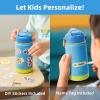 Kids Water Bottle, Toddler Stainless Steel Insulated Hydro Small Flask with Straw & Silicone Boot, Boys/Girls Small Water Bottle for School, 100% Leakproof & BPA Free & Keep Cold for 24 Hours(Sky Blue Combination)