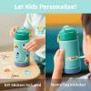 Kids Water Bottle, Toddler Stainless Steel Insulated Hydro Small Flask with Straw & Silicone Boot, Boys/Girls Small Water Bottle for School, 100% Leakproof & BPA Free & Keep Cold for 24 Hours(Green Combination)