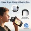 Kids Water Bottle, Toddler Stainless Steel Insulated Hydro Small Flask with Straw & Silicone Boot, Boys/Girls Small Water Bottle for School, 100% Leakproof & BPA Free & Keep Cold for 24 Hours(Magic Black Combination)