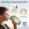 Kids Water Bottle, Toddler Stainless Steel Insulated Hydro Small Flask with Straw & Silicone Boot, Boys/Girls Small Water Bottle for School, 100% Leakproof & BPA Free & Keep Cold for 24 Hours(Light Yellow Combination)