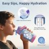 Kids Water Bottle, Toddler Stainless Steel Insulated Hydro Small Flask with Straw & Silicone Boot, Boys/Girls Small Water Bottle for School, 100% Leakproof & BPA Free & Keep Cold for 24 Hours(Light Blue Combination)