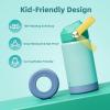 Kids Water Bottle, Toddler Stainless Steel Insulated Hydro Small Flask with Straw & Silicone Boot, Boys/Girls Small Water Bottle for School, 100% Leakproof & BPA Free & Keep Cold for 24 Hours(Green Combination)