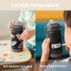 Kids Water Bottle, Toddler Stainless Steel Insulated Hydro Small Flask with Straw & Silicone Boot, Boys/Girls Small Water Bottle for School, 100% Leakproof & BPA Free & Keep Cold for 24 Hours(Magic Black Combination)