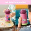 Kids Water Bottle, Toddler Stainless Steel Insulated Hydro Small Flask with Straw & Silicone Boot, Boys/Girls Small Water Bottle for School, 100% Leakproof & BPA Free & Keep Cold for 24 Hours(Rose Red Combination)