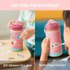Kids Water Bottle, Toddler Stainless Steel Insulated Hydro Small Flask with Straw & Silicone Boot, Boys/Girls Small Water Bottle for School, 100% Leakproof & BPA Free & Keep Cold for 24 Hours(Light Pink Combination)