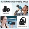 Insulated Water Bottle 40oz (Cold for 48 Hrs), Stainless Steel Water Bottle with Handle & Straw Lid & Paracord Handle, Triple Wall Vacuum Leakproof Travel Flask, Fit in Any Car Cup Holder(Indigo/Black Gradient)