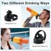 Insulated Water Bottle 40oz (Cold for 48 Hrs), Stainless Steel Water Bottle with Handle & Straw Lid & Paracord Handle, Triple Wall Vacuum Leakproof Travel Flask, Fit in Any Car Cup Holder(Orange Gradient)