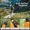 Insulated Water Bottle 40oz (Cold for 48 Hrs), Stainless Steel Water Bottle with Handle & Straw Lid & Paracord Handle, Triple Wall Vacuum Leakproof Travel Flask, Fit in Any Car Cup Holder(Ombre Orange)