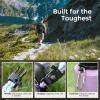 Insulated Water Bottle 40oz (Cold for 48 Hrs), Stainless Steel Water Bottle with Handle & Straw Lid & Paracord Handle, Triple Wall Vacuum Leakproof Travel Flask, Fit in Any Car Cup Holder(Purplish Green)