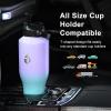 Insulated Water Bottle 40oz (Cold for 48 Hrs), Stainless Steel Water Bottle with Handle & Straw Lid & Paracord Handle, Triple Wall Vacuum Leakproof Travel Flask, Fit in Any Car Cup Holder(Purplish Green Gradient)