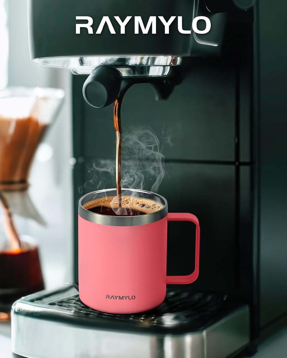 imageInsulated Coffee Mug 24 oz Double Wall Stainless Steel Coffee Mug with Lids LeakProof ampamp Detachable Slider Lid for Thorough Clean Keeps Coffee Cold for 9 Hrs Suitable for Camp Home OfficeRose Red